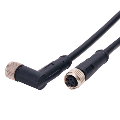 M8 Waterproof IP68 4 Pins Female To Male Molded Automotive Connector With Cable