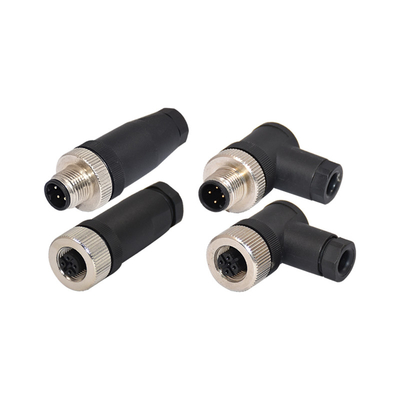 350V M12 Waterproof Connector Fast Locking Field Ethernet Assembly 4 Pin Sensor Connector
