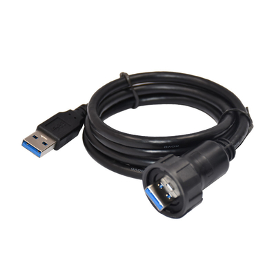 Ethernet Cable Connectors , Male To Female Socket USB Panel Mount Connector IP67 1.5A