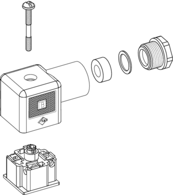 18mm Solenoid Valve Connector Types A Size Male MCX Connector For Hydraulic / Air Powered Valves Connect