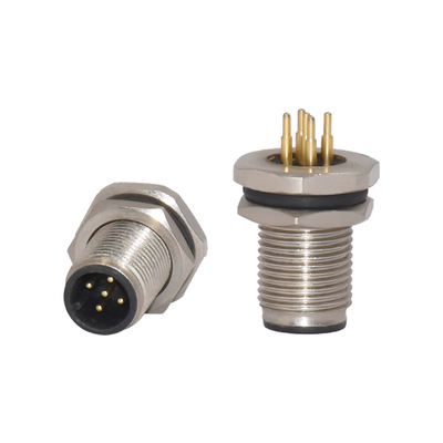 Electrical Screw Male Female Panel Mount M12 Connector 3Pin 4Pin 5Pin A Code