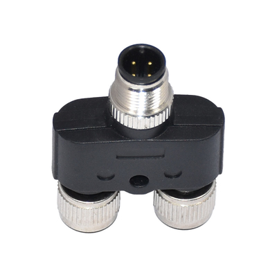 Y Type 4A 60V CuZn Brass M12 Adapter Connector PA Right Angle