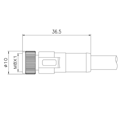 5P Screw IP67 Straight M8 Waterproof Connector 2 3 4 5 8 Pin X Cording